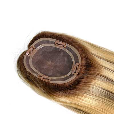 5 Inch×6 Inch Mono Base Clip System European Virgin Hair Topper